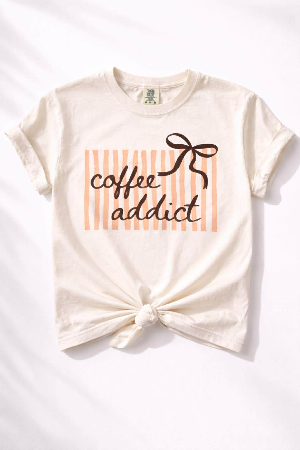 Plus/Reg Short Sleeve "Coffee Addict" Graphic Tee - Freckled Poppy