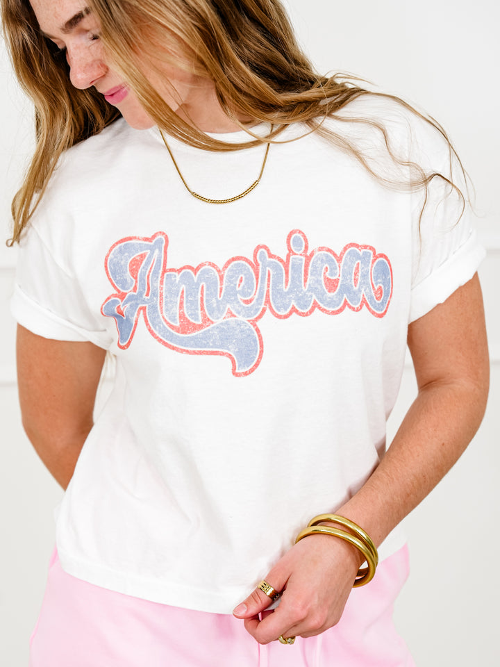 Plus/Reg Short Sleeve "America" Graphic Tee