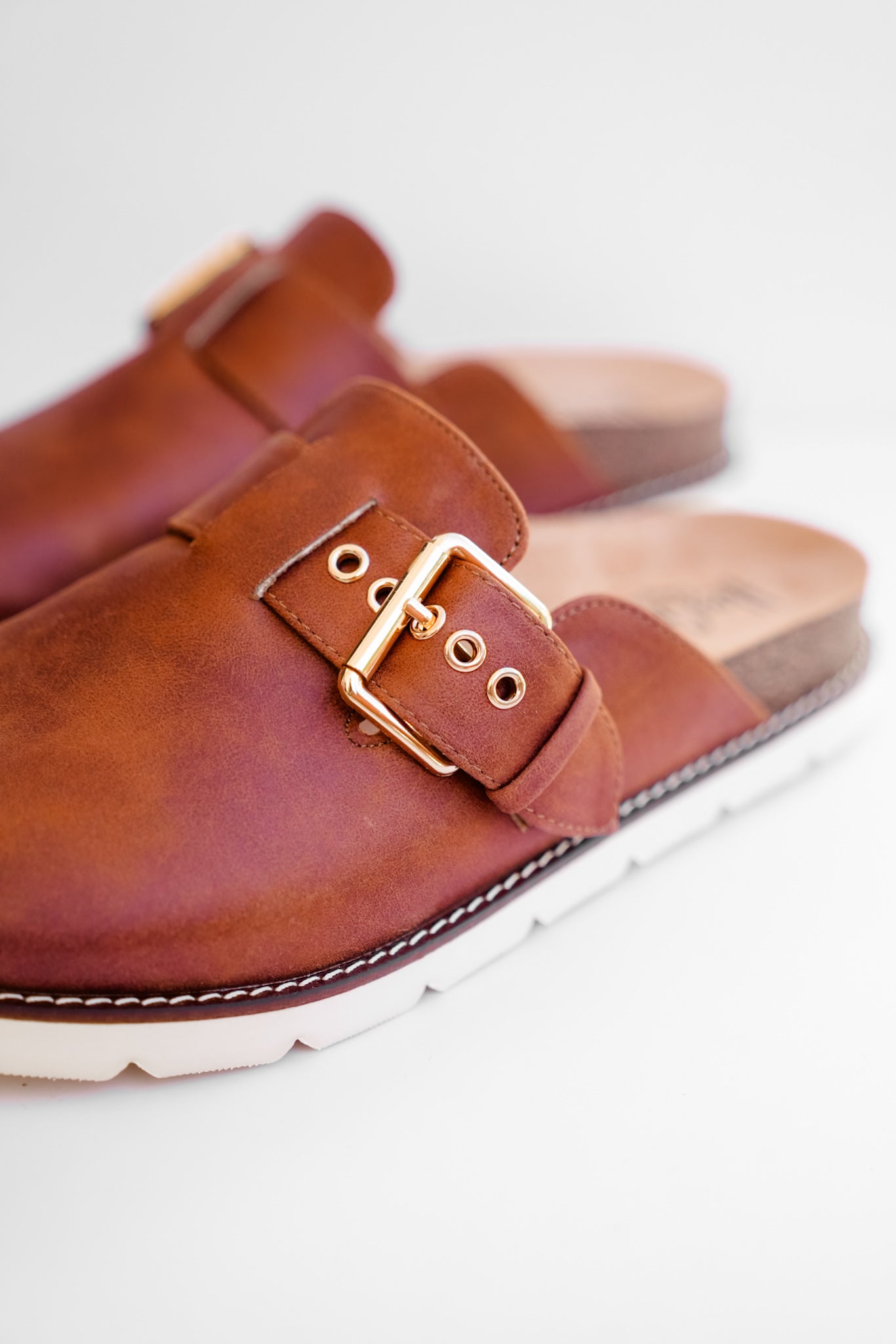 Corky's "Day Dream" Vegan Leather Chunky Buckle Slip On Comfort Clog Sandal