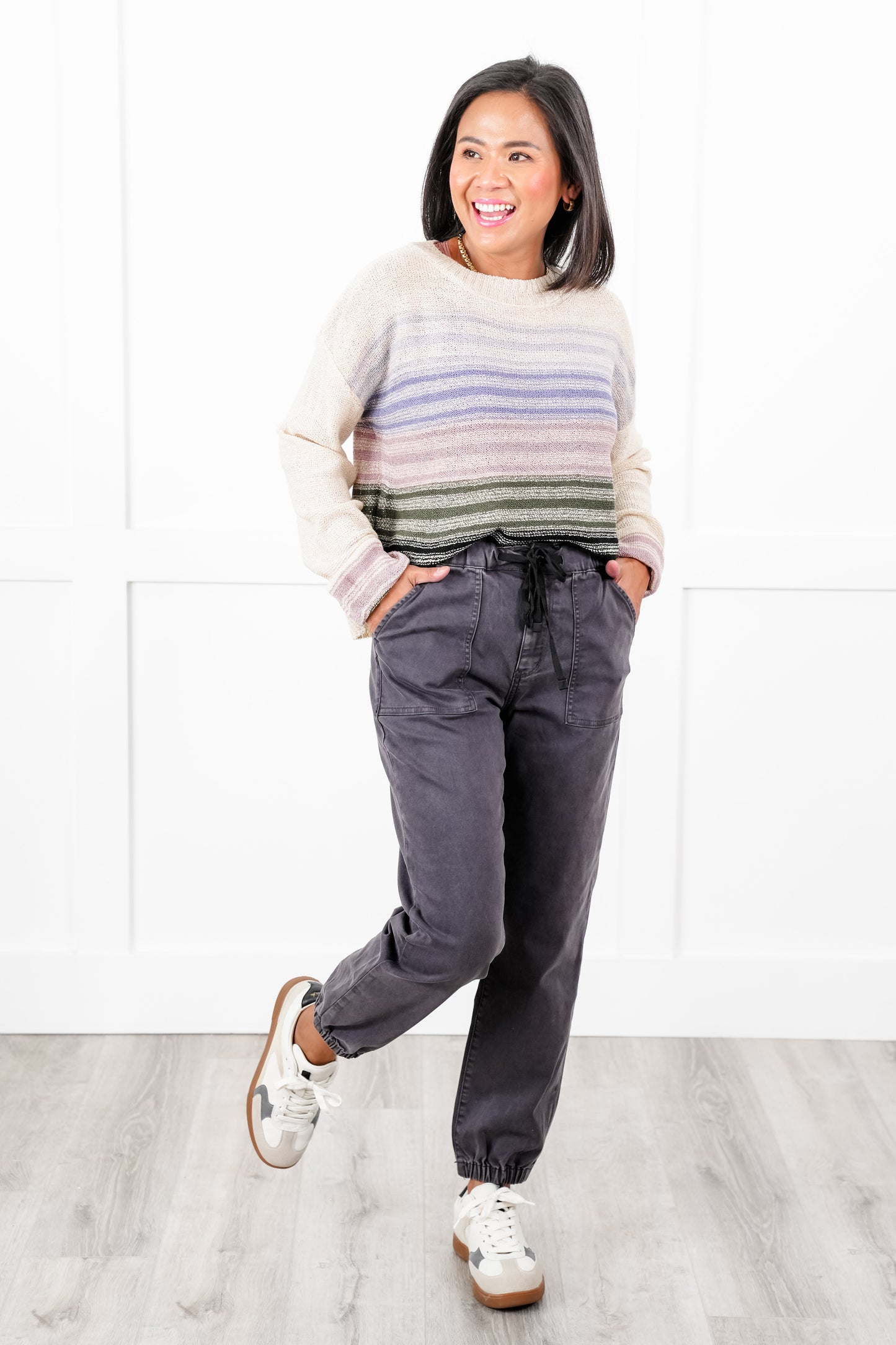 Mica High Rise Grey Cropped Joggers