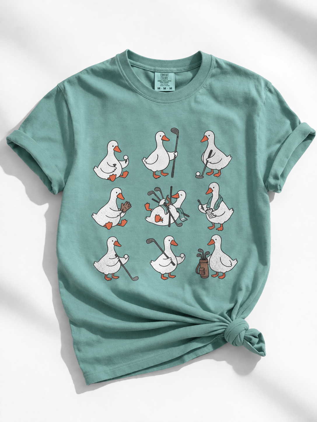 Plus/Reg Short Sleeve "Golf Duck'" Graphic Tee - Freckled Poppy
