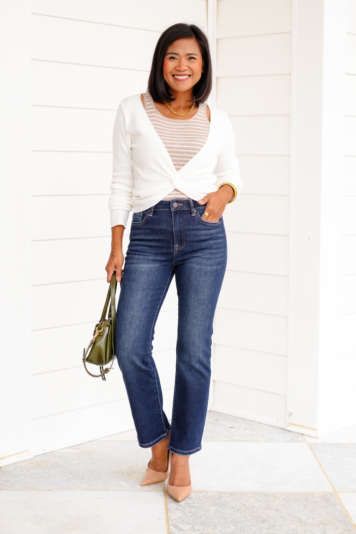 J21 Eleven By Risen High Rise Dark Wash Straight Leg Jeans