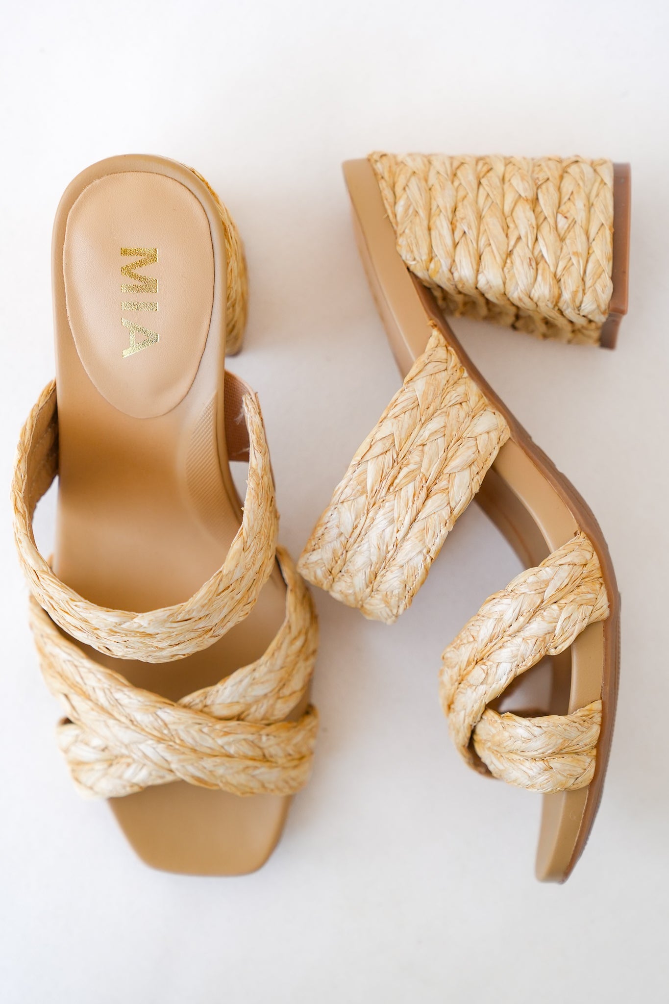 MIA Open Toe Mule Sandal with Braided Straps