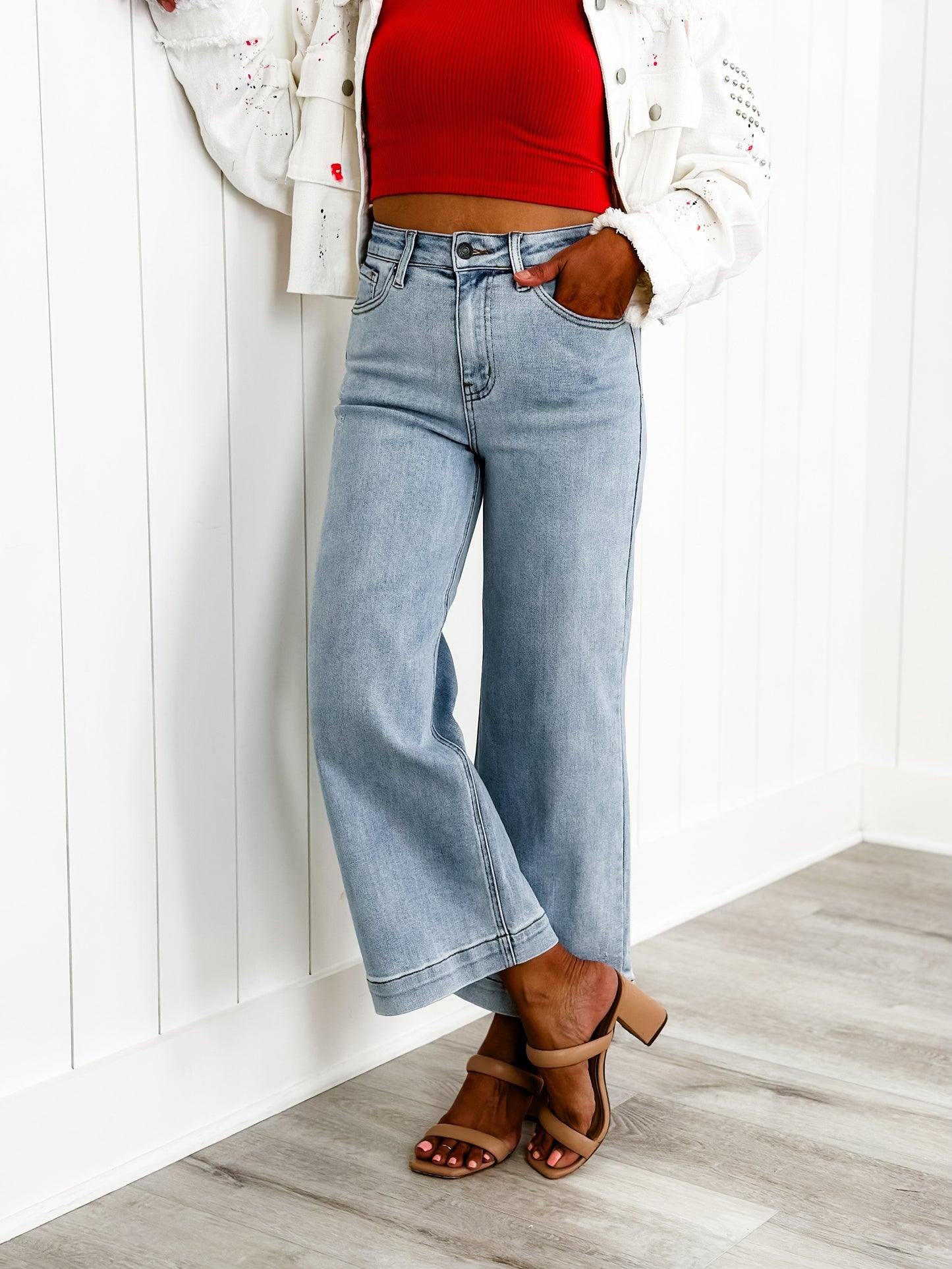 Risen The Essential Wide Leg Crop Jeans