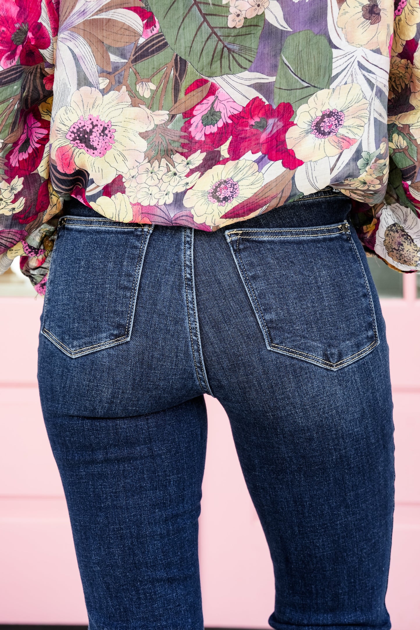 Judy Blue Belong To Me High Rise Dark Wash Angled Side Seam Flare Jeans