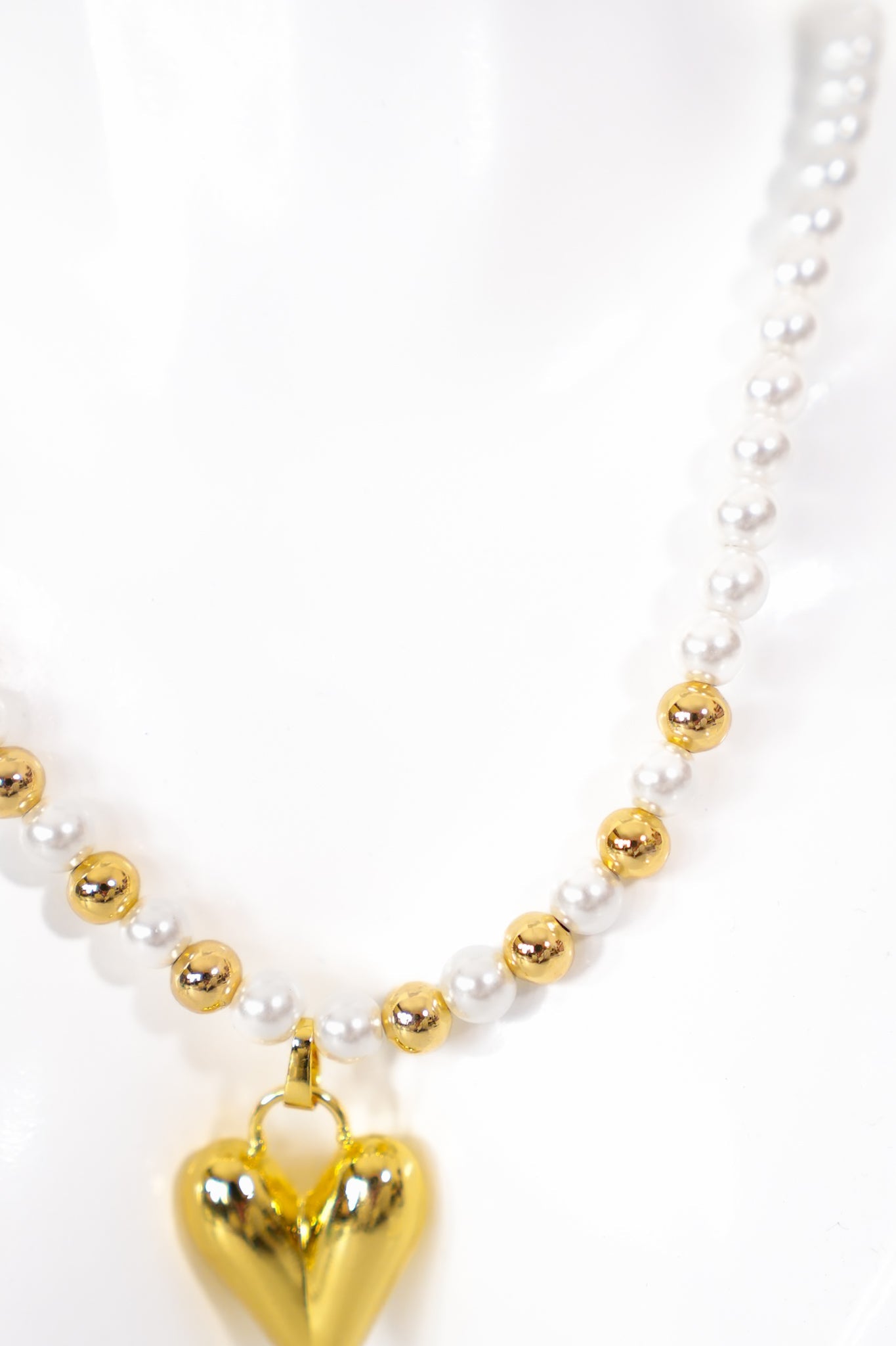Treasure Jewels Pearly Teardrop Heart Necklace