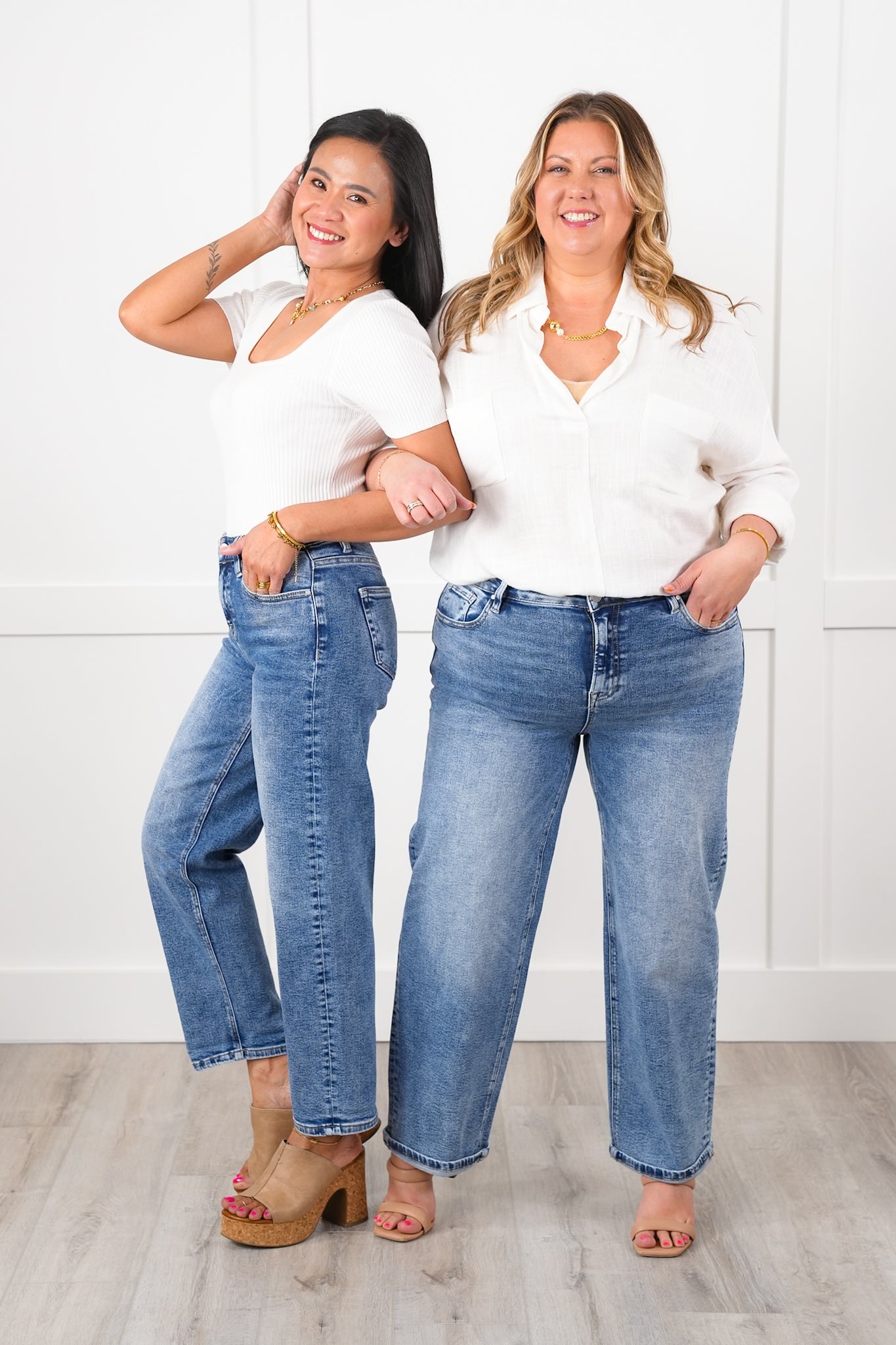 Risen High Rise Medium Wash Boyfriend Jeans