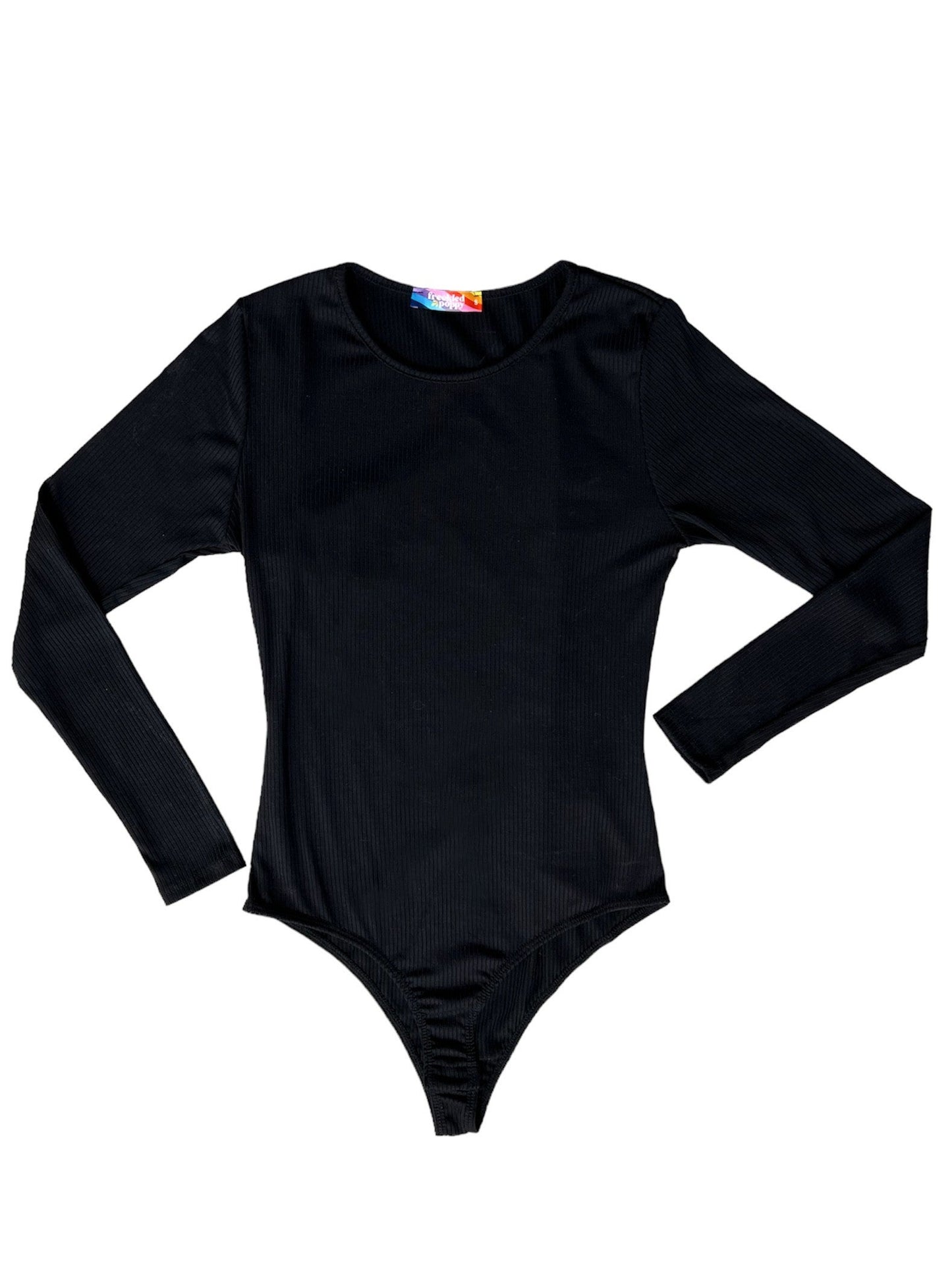 Plus/Reg Ribbed Knit Long Sleeve Bodysuit (Multiple Colors)