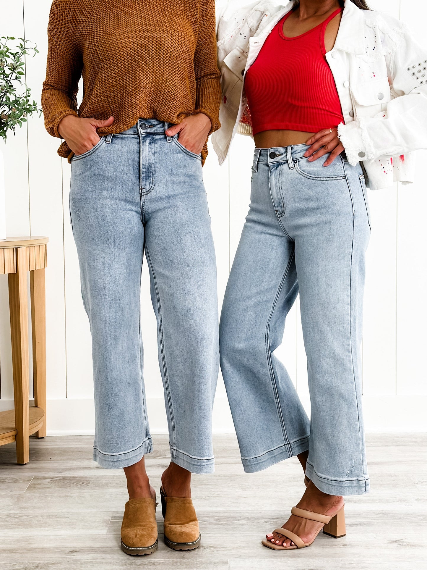 Risen The Essential Wide Leg Crop Jeans