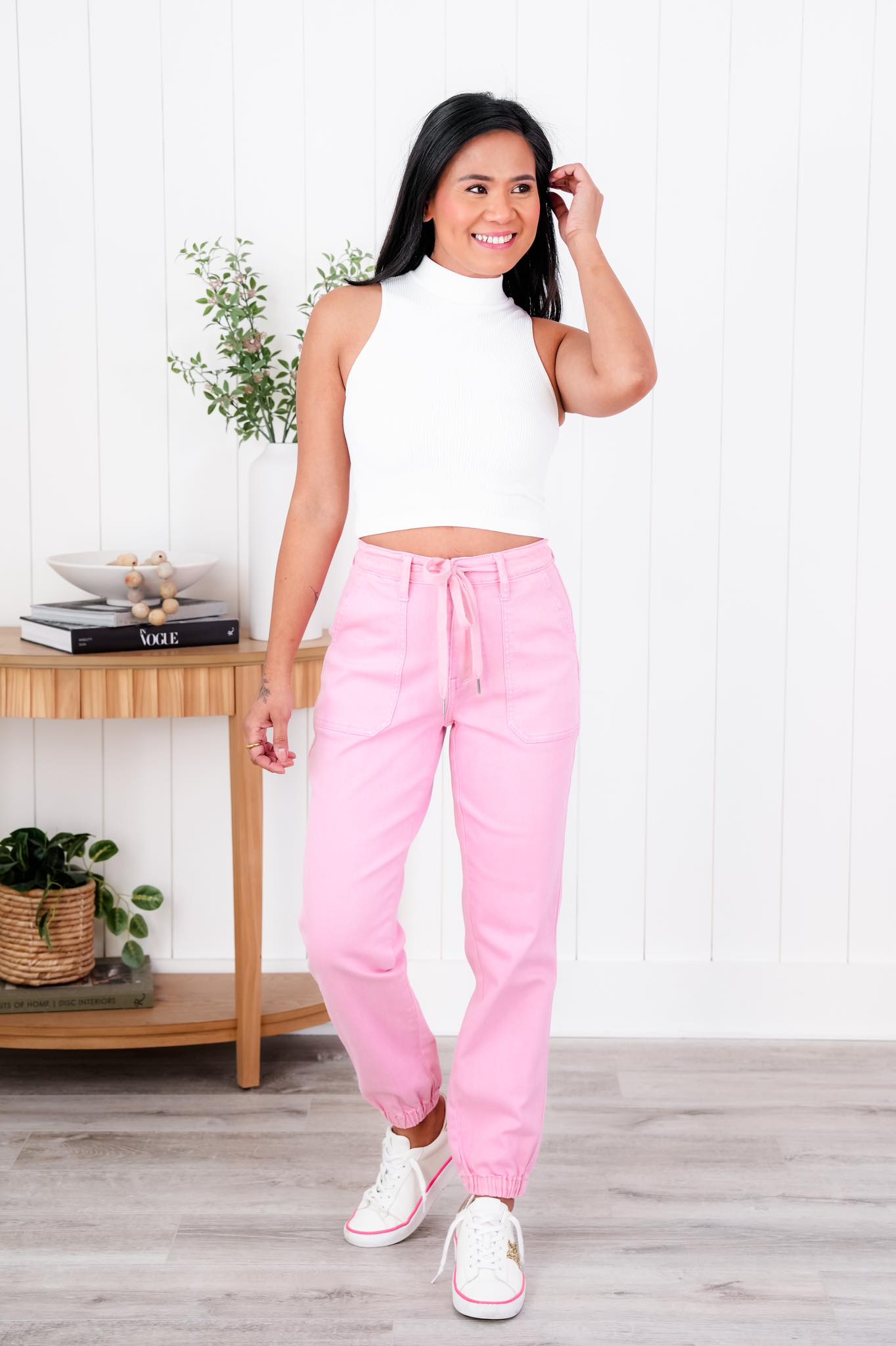 Judy Blue Airplane Mode High Rise Light Pink Jogger