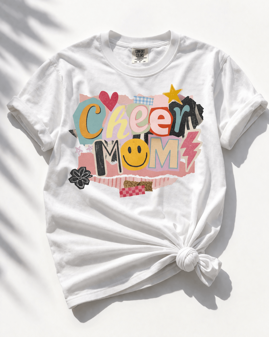 Plus/Reg Short Sleeve "Cheer Mom" Graphic Tee - Freckled Poppy