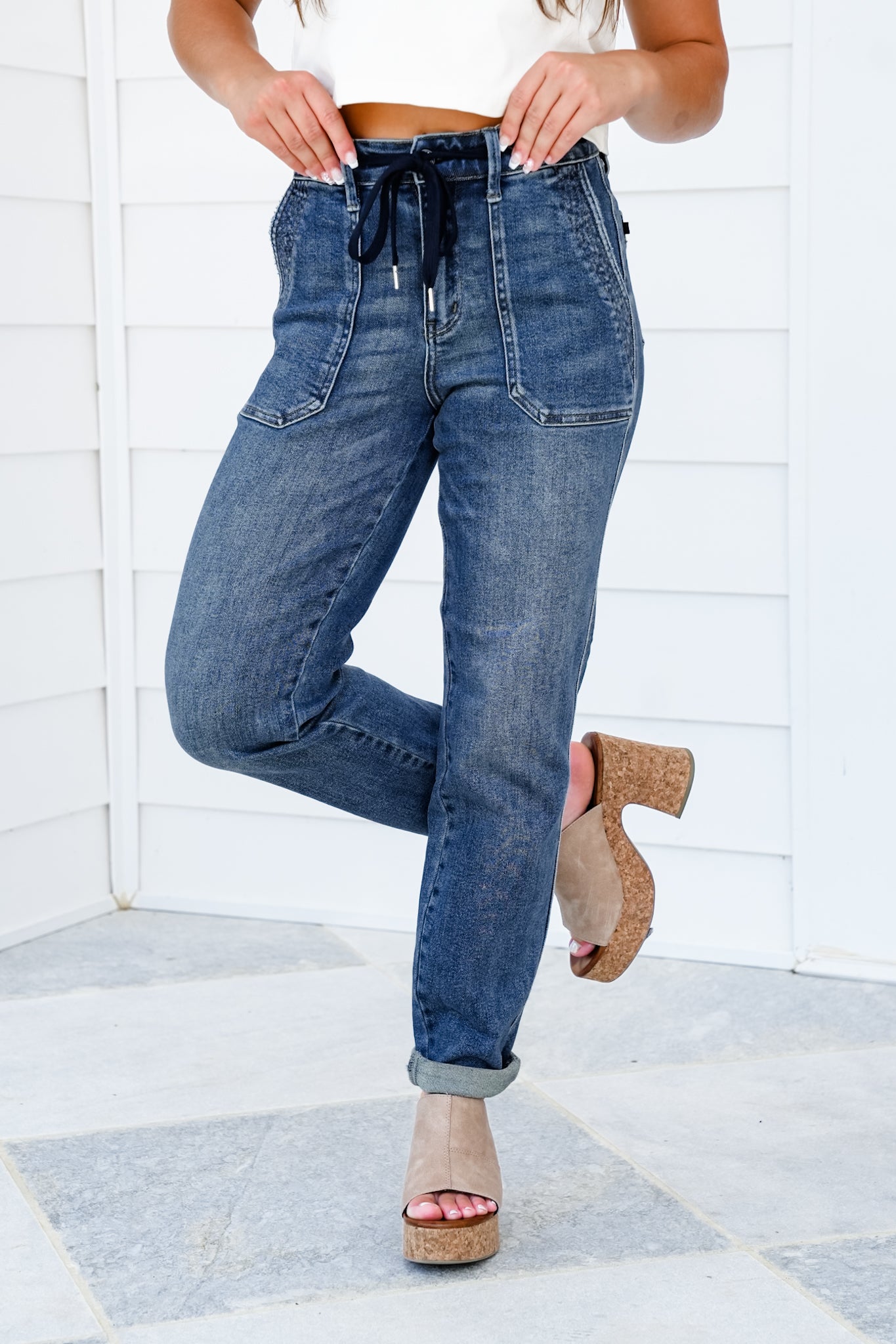 Judy Blue High Rise Dark Vintage Wash Joggers