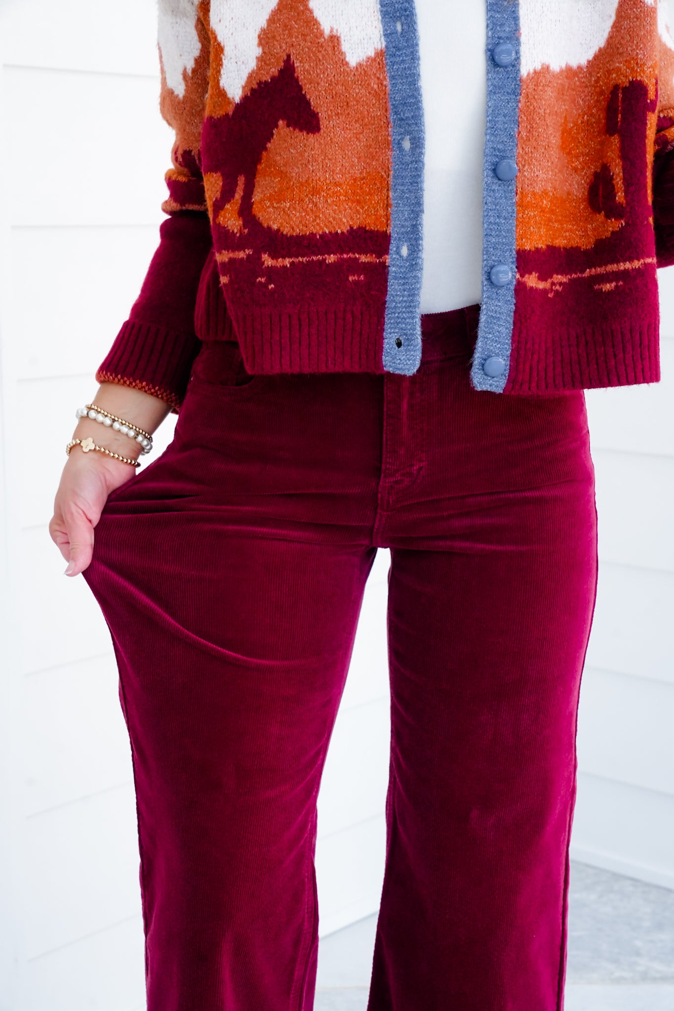 Risen High Rise Corduroy Wide Leg Pants
