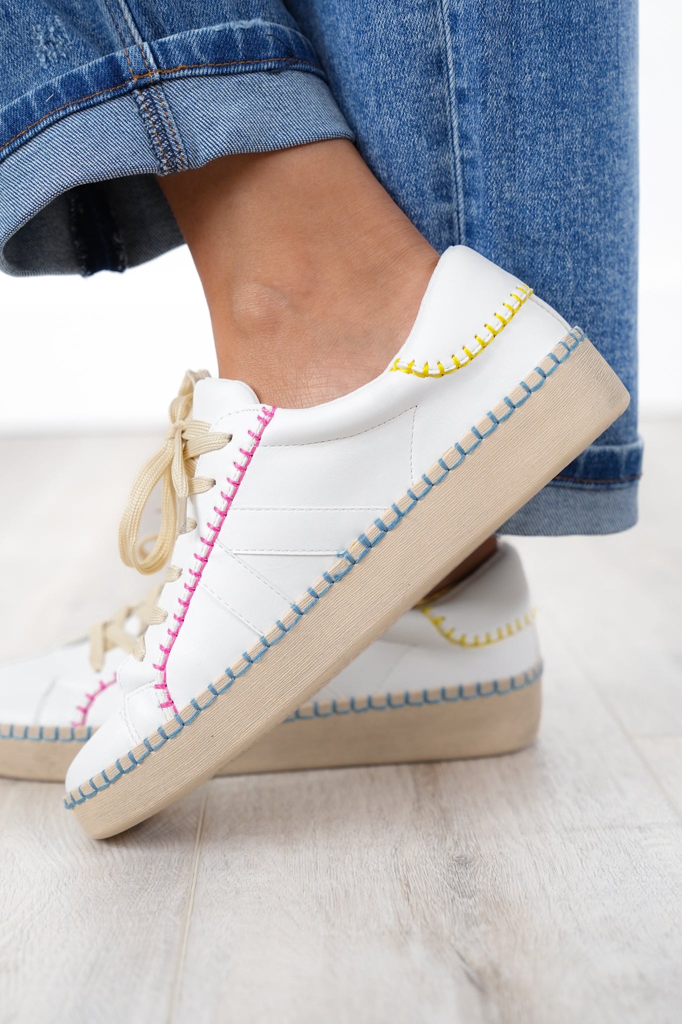 Corky's "Friend Zone" Vibrant Stitched Sneakers