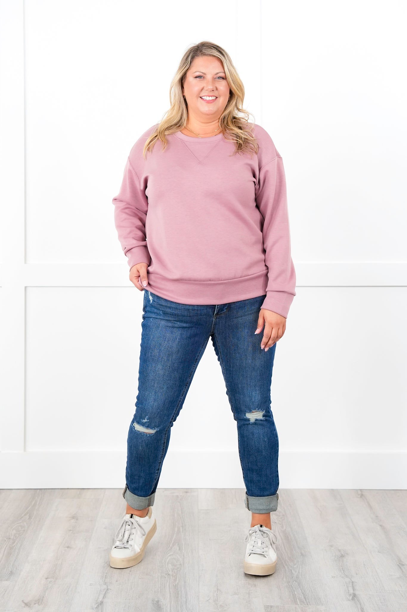 Door Buster!!! Plus/Reg Super Soft Long Sleeve Round Neck Pullover Top