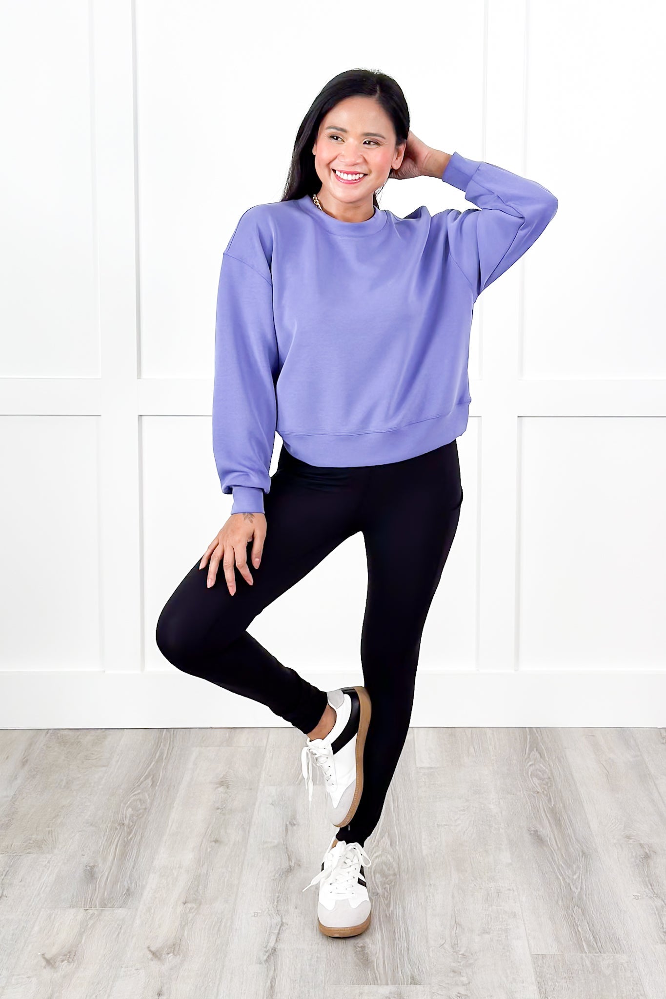 Door Buster! Solid Soft Scuba Long Sleeve Crew Neck Sweatshirt