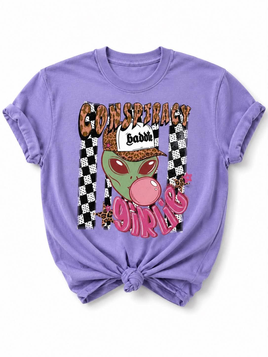 Plus/Reg Short Sleeve Conspiracy Girlie Graphic Tee - Freckled Poppy