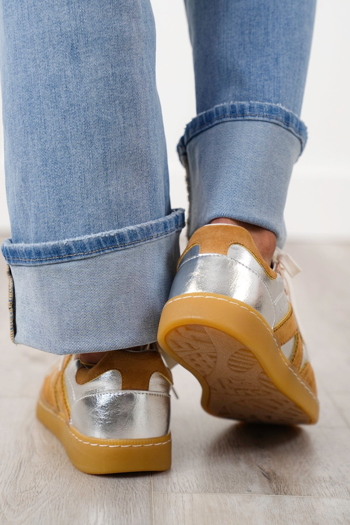 MIA Retro Inspired Low Top Sneaker with Suede and Metallic Paneling