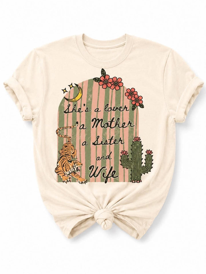 Plus/Reg Short Sleeve "She's a Lover" Western Graphic Tee