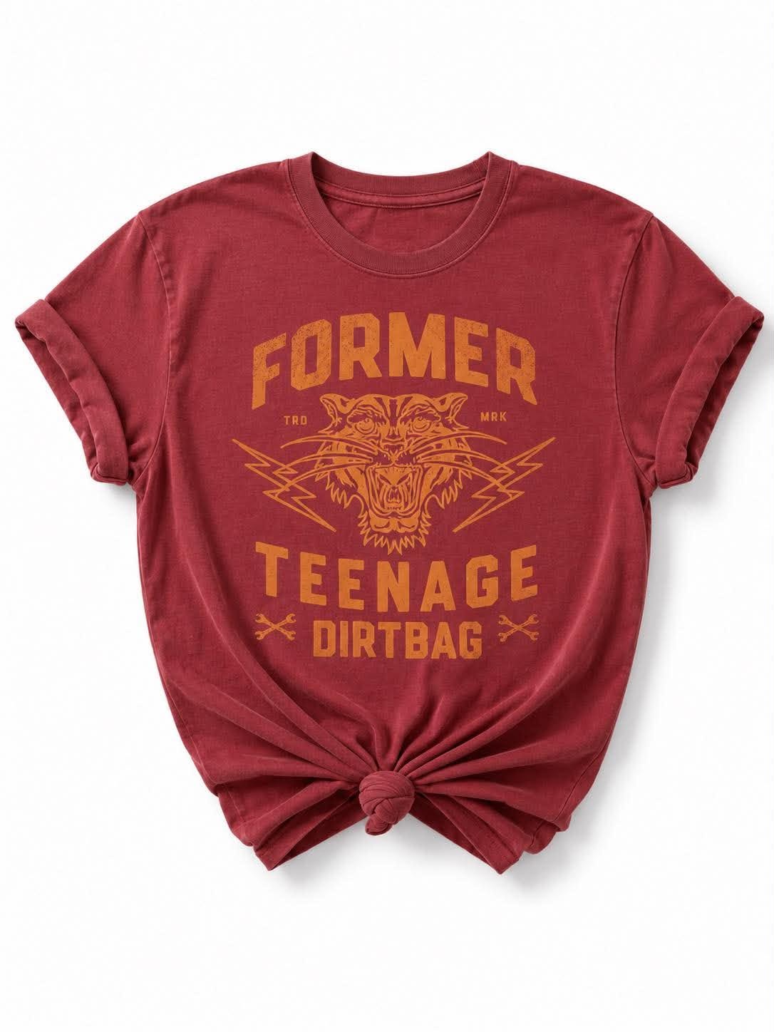 Plus/Reg Short Sleeve Former Teenage Dirtbag Graphic Tee - Freckled Poppy