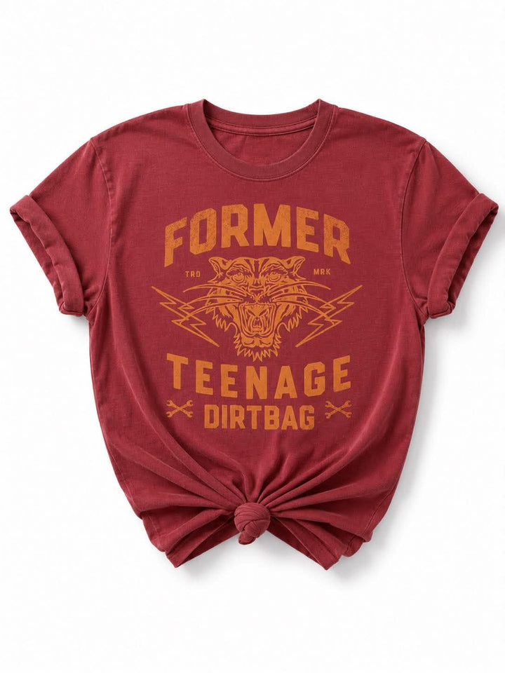 Plus/Reg Short Sleeve Former Teenage Dirtbag Graphic Tee - Freckled Poppy