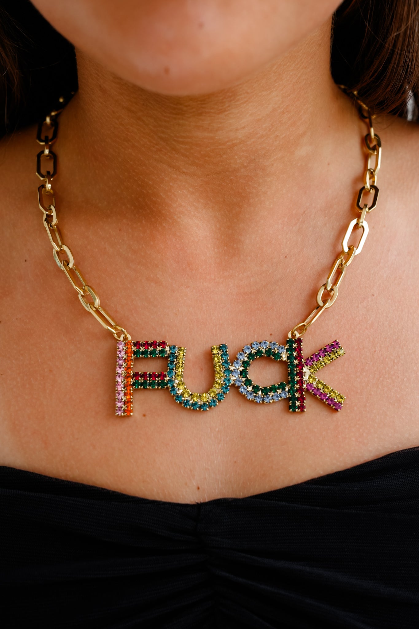 TOVA FUCK Charm Necklace