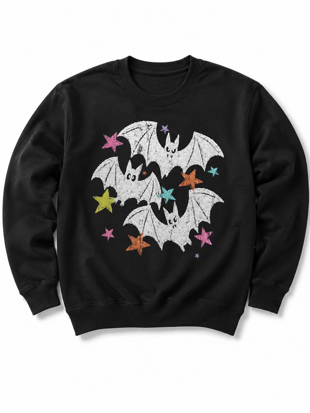 Plus/Reg Cute Bats Halloween Graphic Sweatshirt - Freckled Poppy