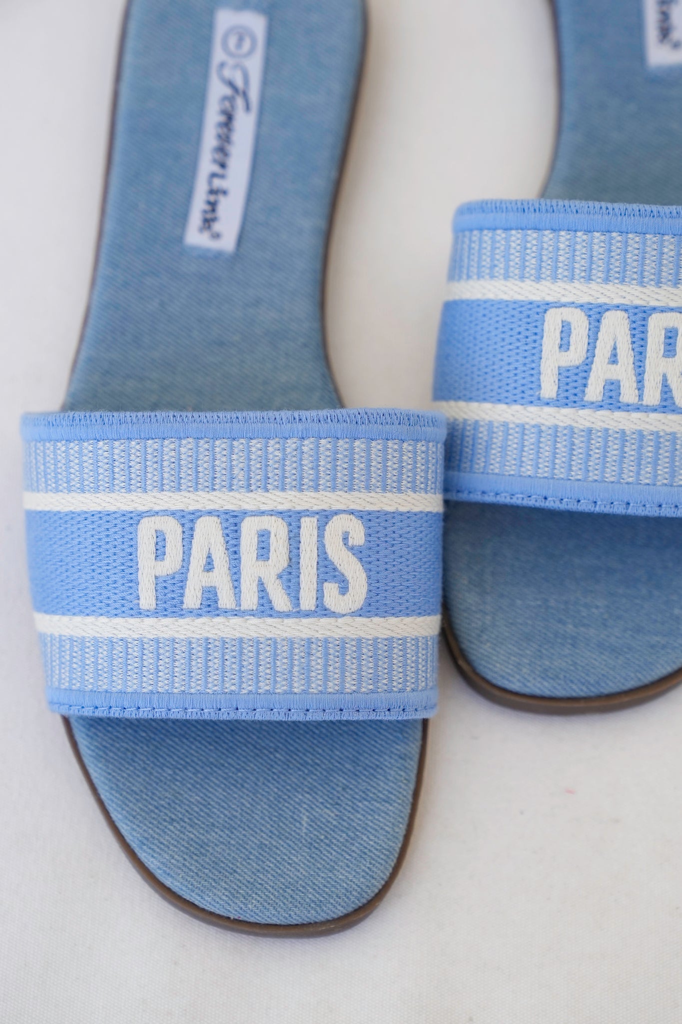 Casual Slide Sandal with Textured Fabric Strap