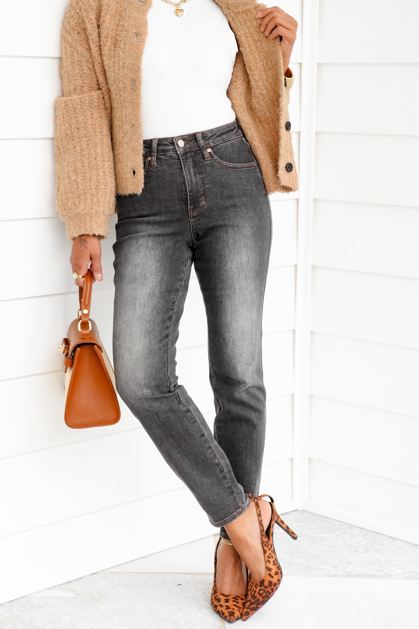 Judy Blue Shades of Black Mid Rise Black Tummy Control Slim Leg Jeans