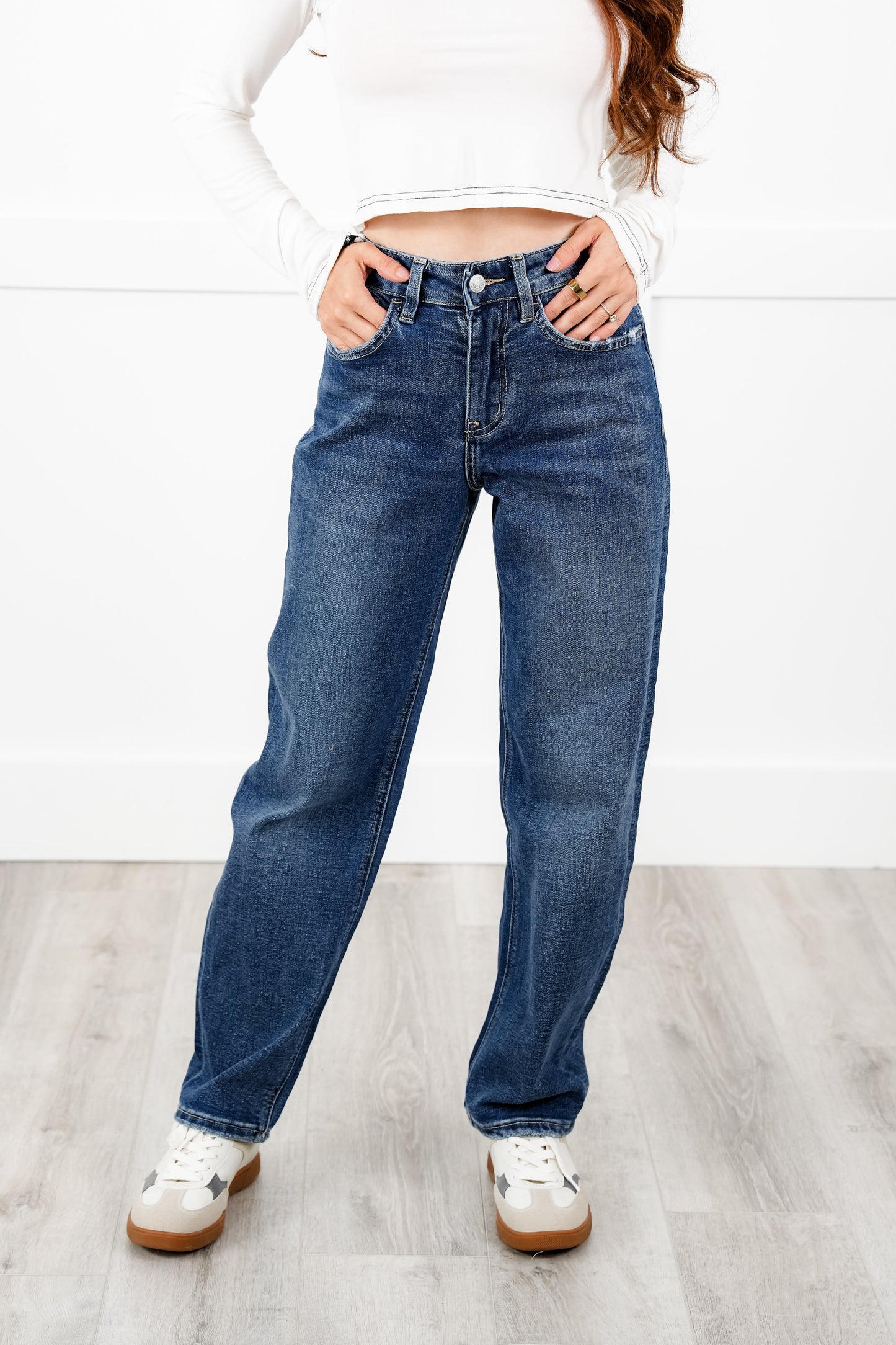 Lovervet High Rise Medium Wash Barrel Jeans
