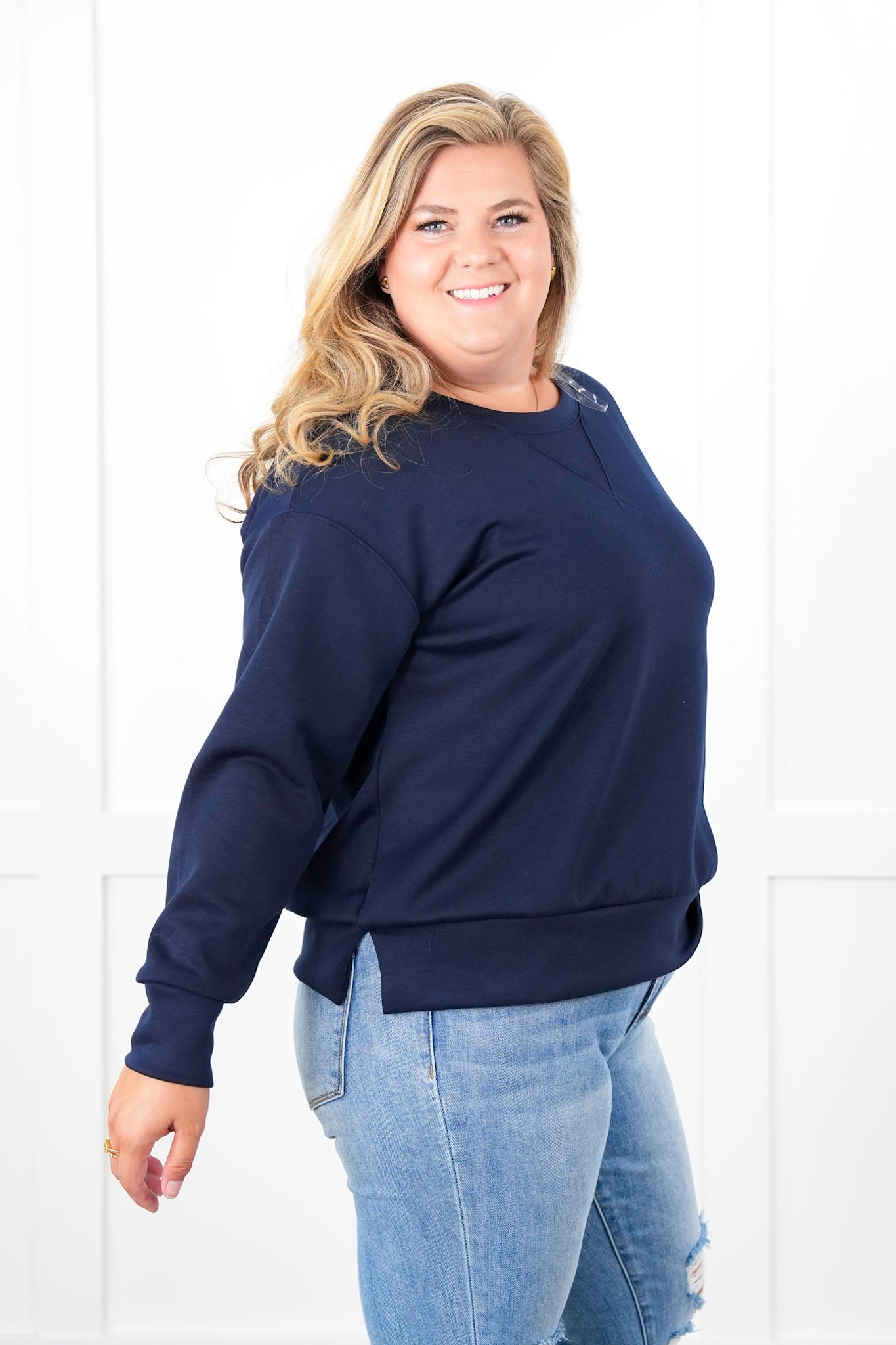 Door Buster!!! Plus/Reg Super Soft Long Sleeve Round Neck Pullover Top