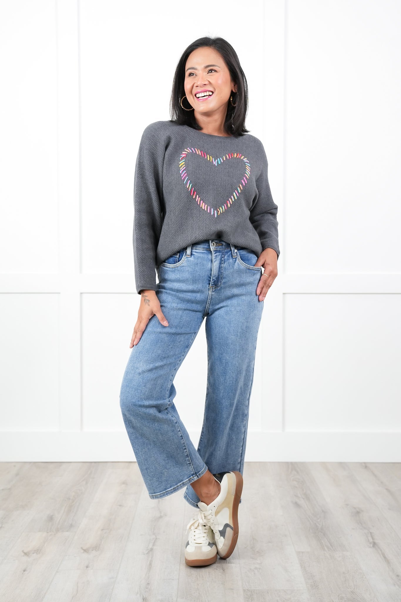 Special A High Rise Light Wash Cropped Wide Leg Jeans