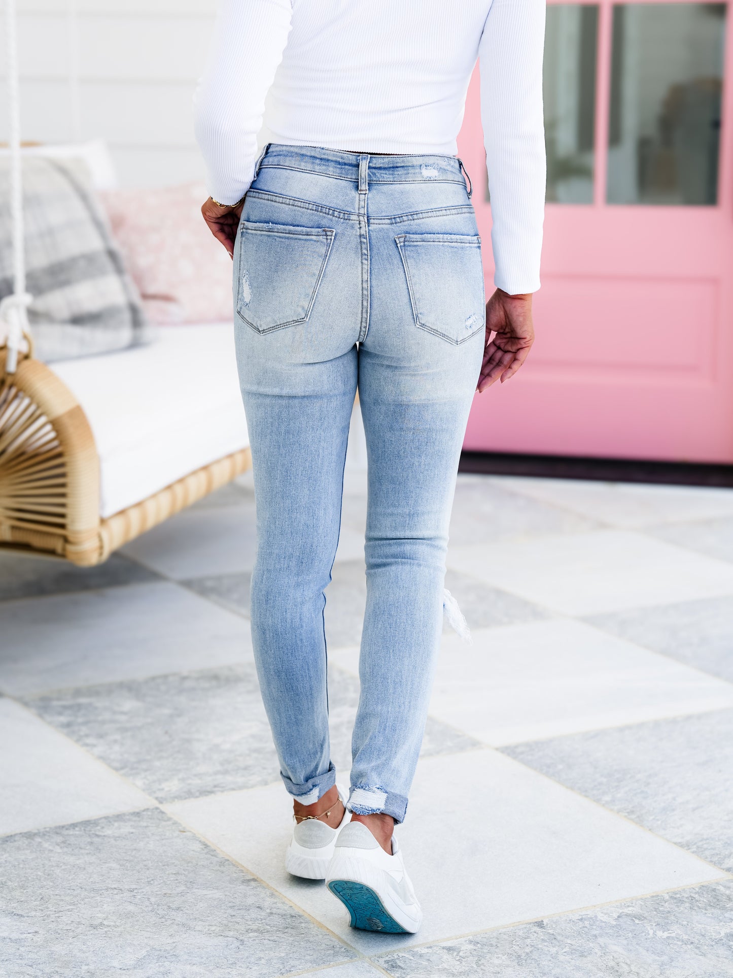 Vervet "Radmore" Mid Rise Slim Crop with Double Cuff