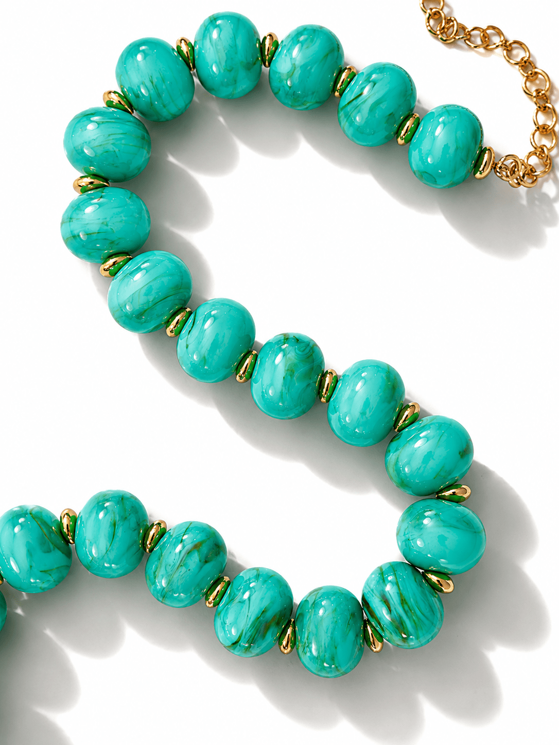 Gemelli Chunky Marble Beaded Necklace - Freckled Poppy