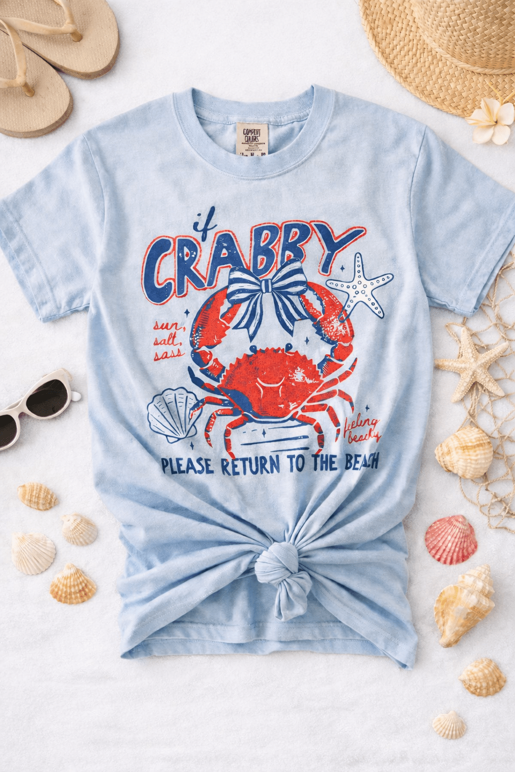 Plus/Reg Short Sleeve "If Crabby..." Graphic Tee - Freckled Poppy