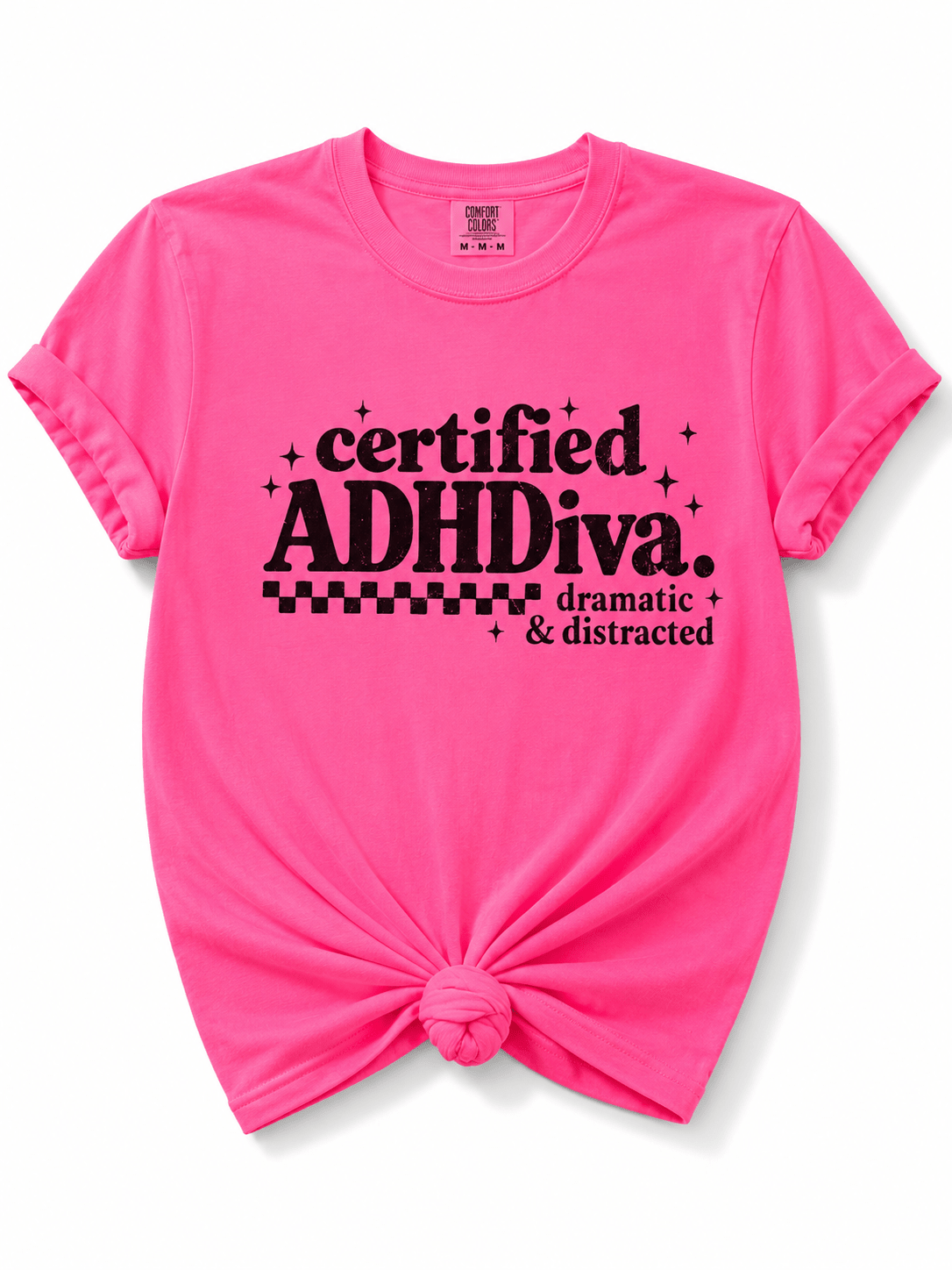 Plus/Reg Short Sleeve Certified ADHDiva Graphic Tee - Freckled Poppy
