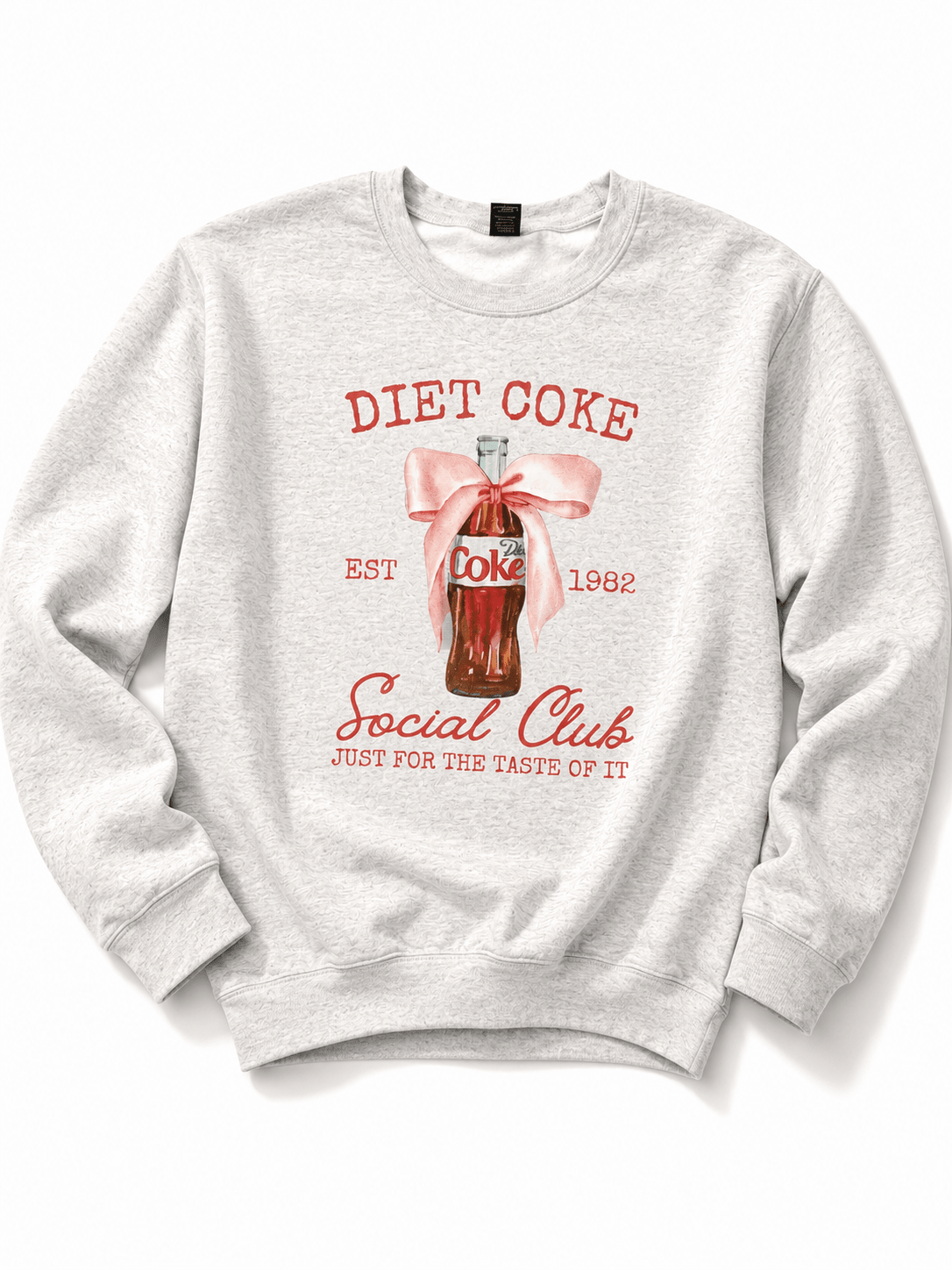 Plus/Reg Long Sleeve "Diet Coke Social Club" Graphic Sweatshirt - Freckled Poppy