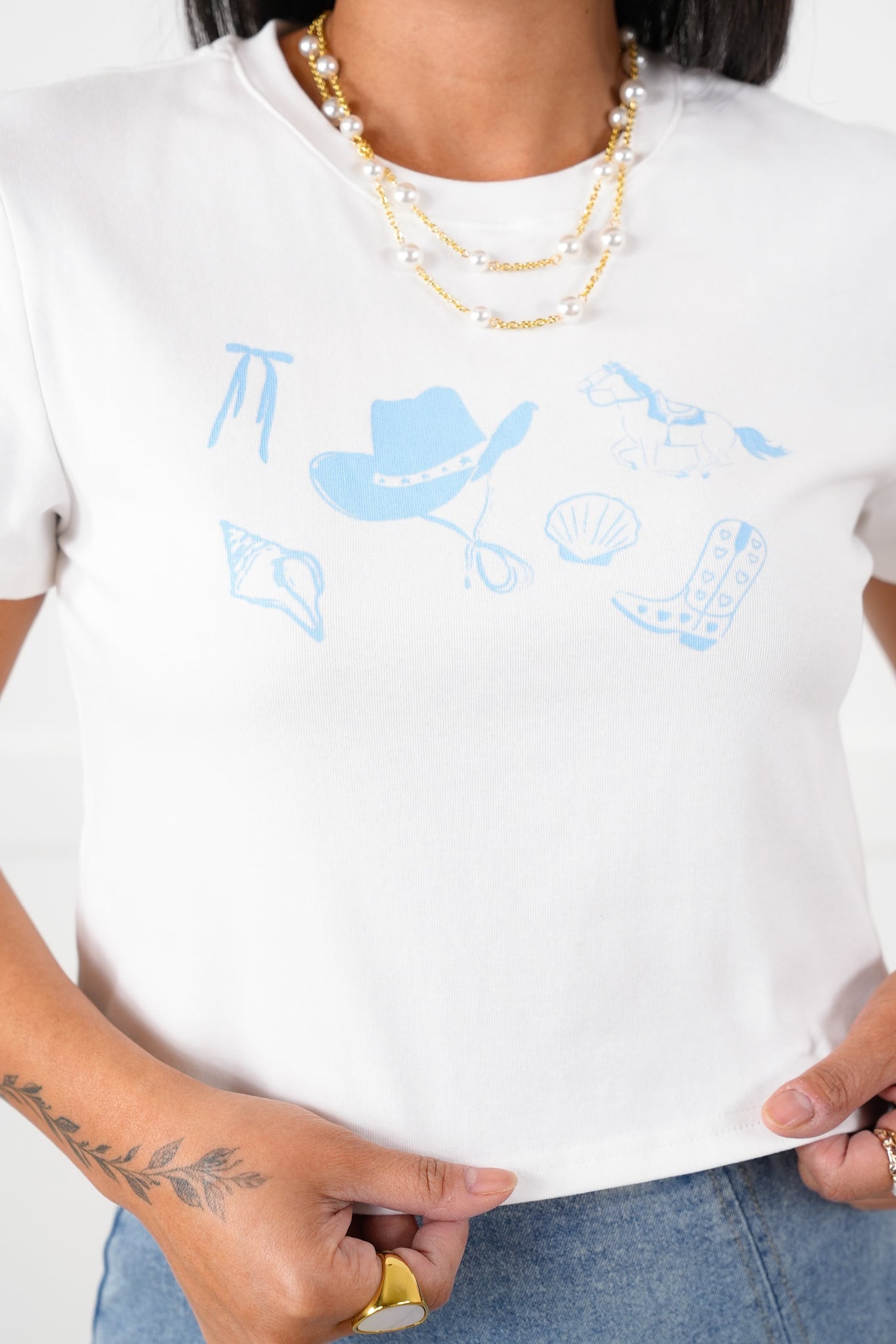 Cow Girl Spirit Short Sleeve Cropped Tee
