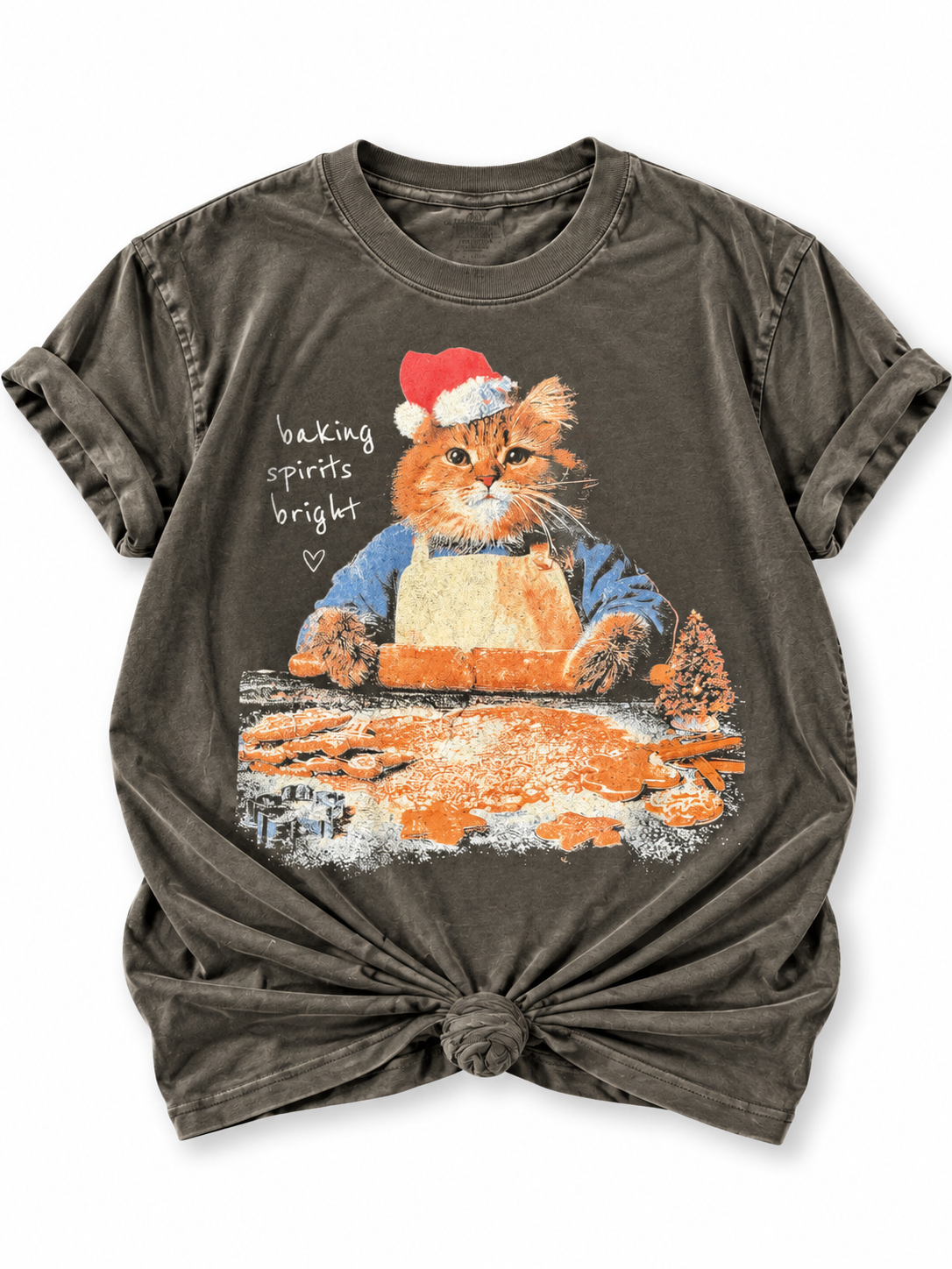 Plus/Reg Short Sleeve Baking Spirits Bright Cat Graphic Tee