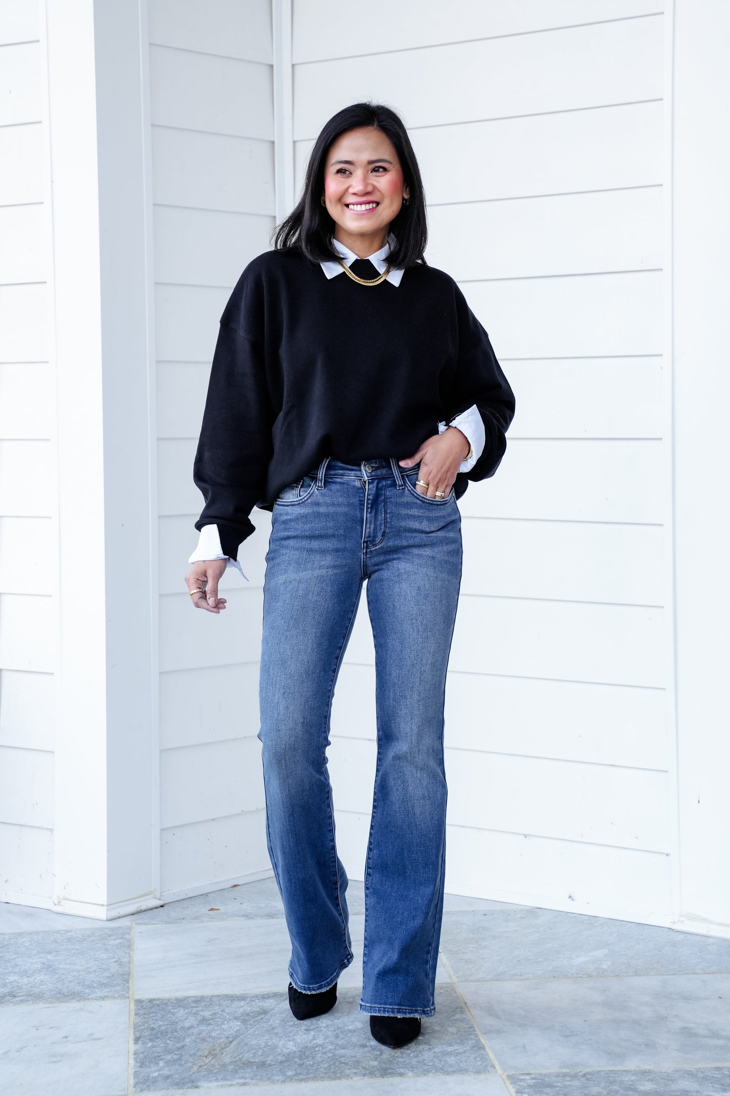 Judy Blue Mid Rise Dark Wash Thermal Bootcut Jeans