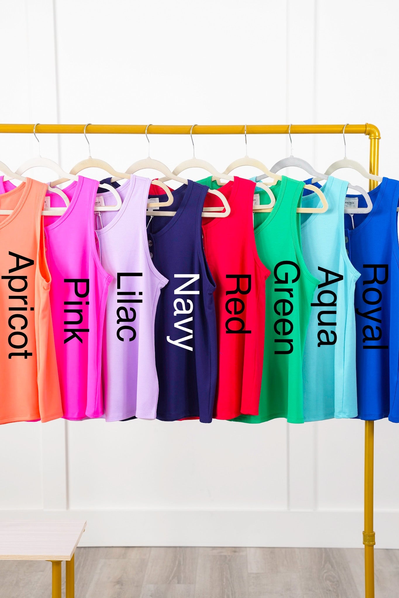 Door Buster! Plus/Reg Solid Button Up Knit Tank Top