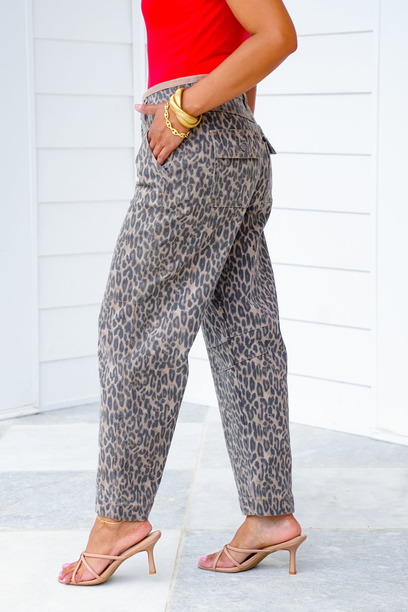 Risen Mid-Rise Cropped Relaxed Leopard Jeans