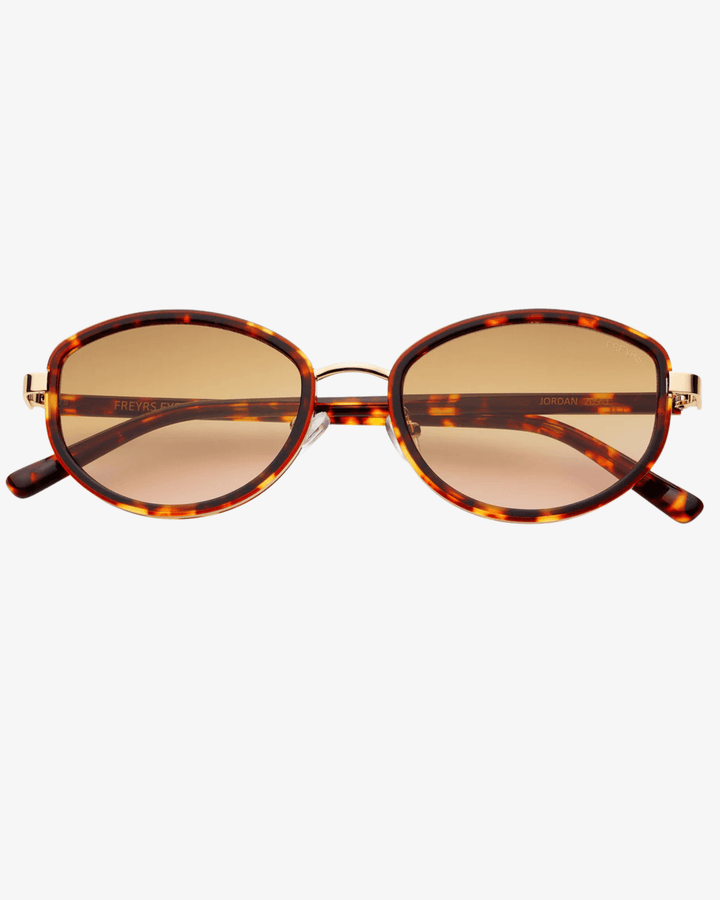 Freyrs Jordan Amber Tortoise Acetate Oval Sunglasses - Freckled Poppy
