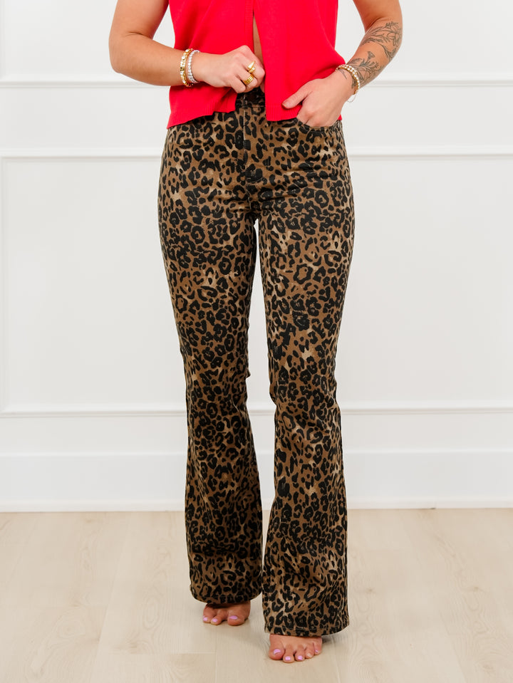 Judy Blue High Rise Leopard Bootcut Jeans