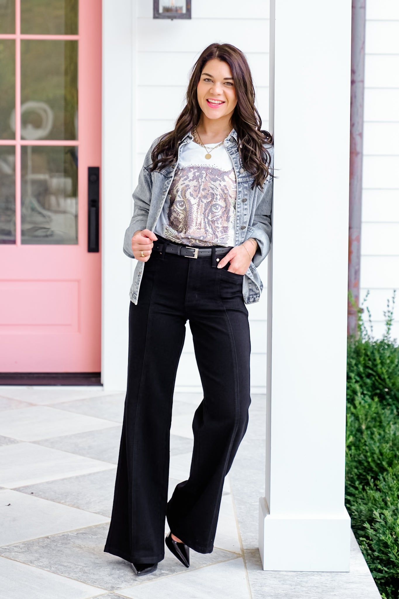 Judy Blue High Rise Black Retro Wide Leg Jeans