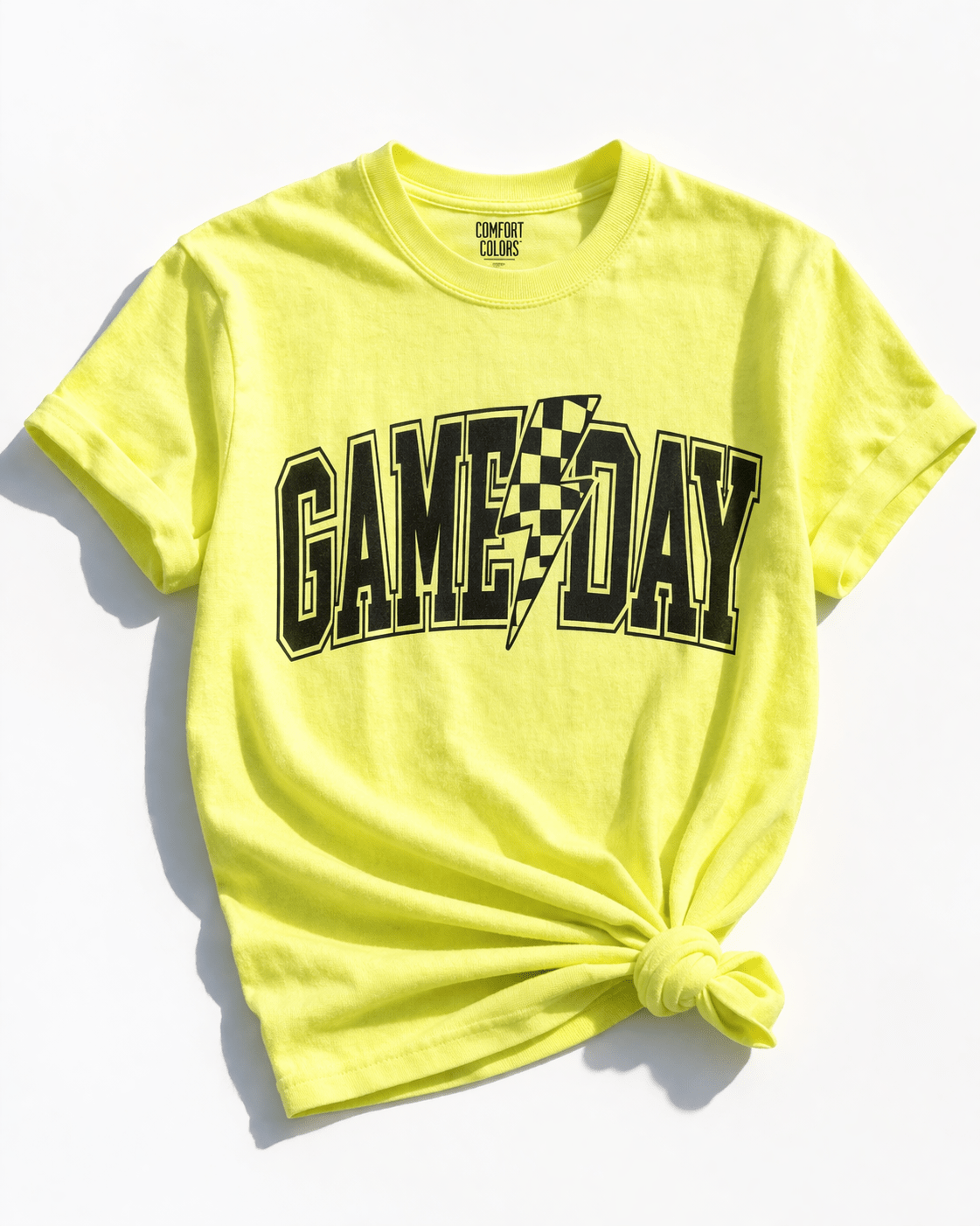 Plus/Reg Short Sleeve "Game Day Checkered" Graphic Tee - Freckled Poppy