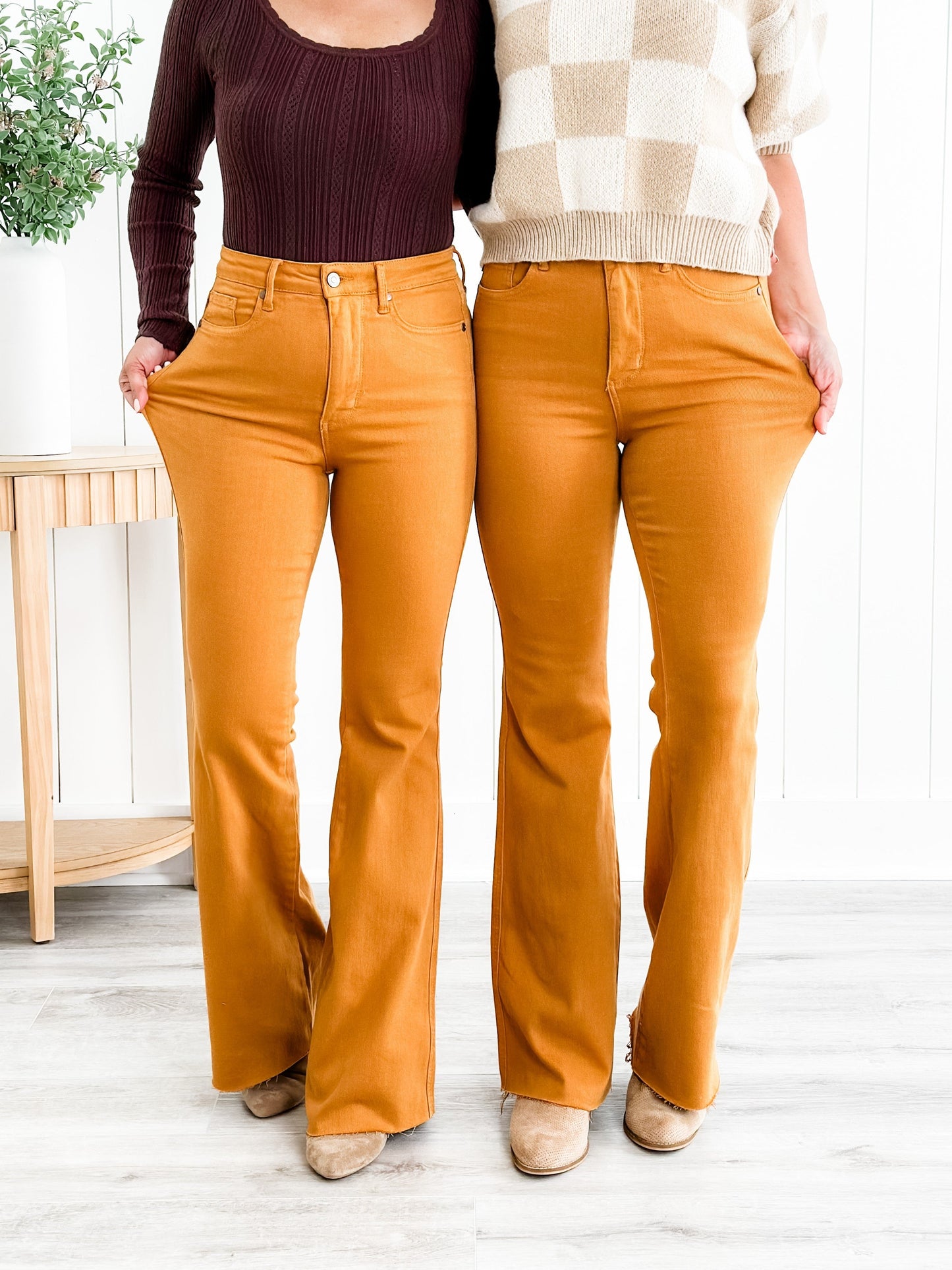 Judy Blue Goldilocks Marigold High Rise Tummy Control Flare Jeans