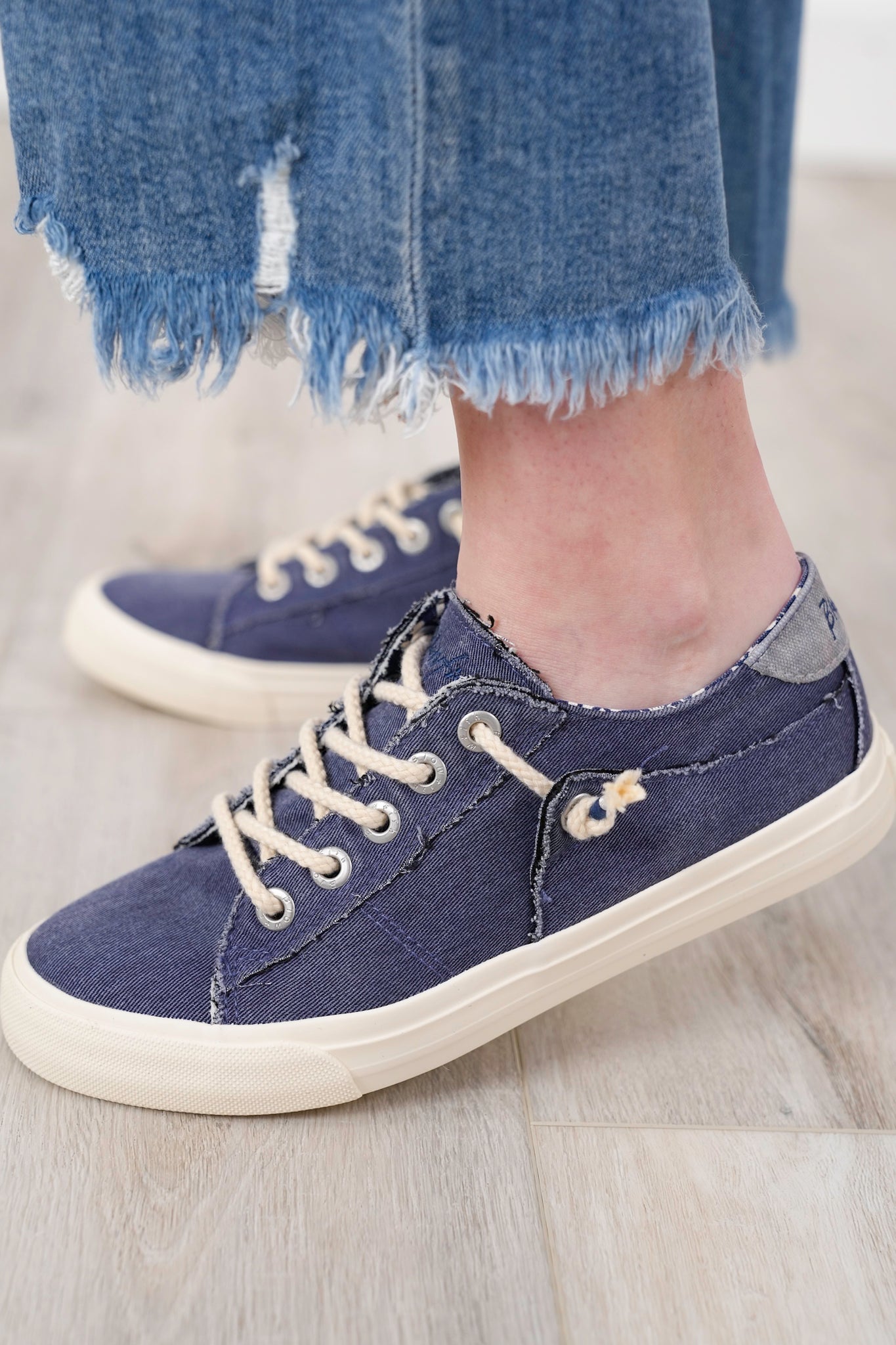 Blowfish Textured Sneaker with Patterned Inner Lining and Braided Laces