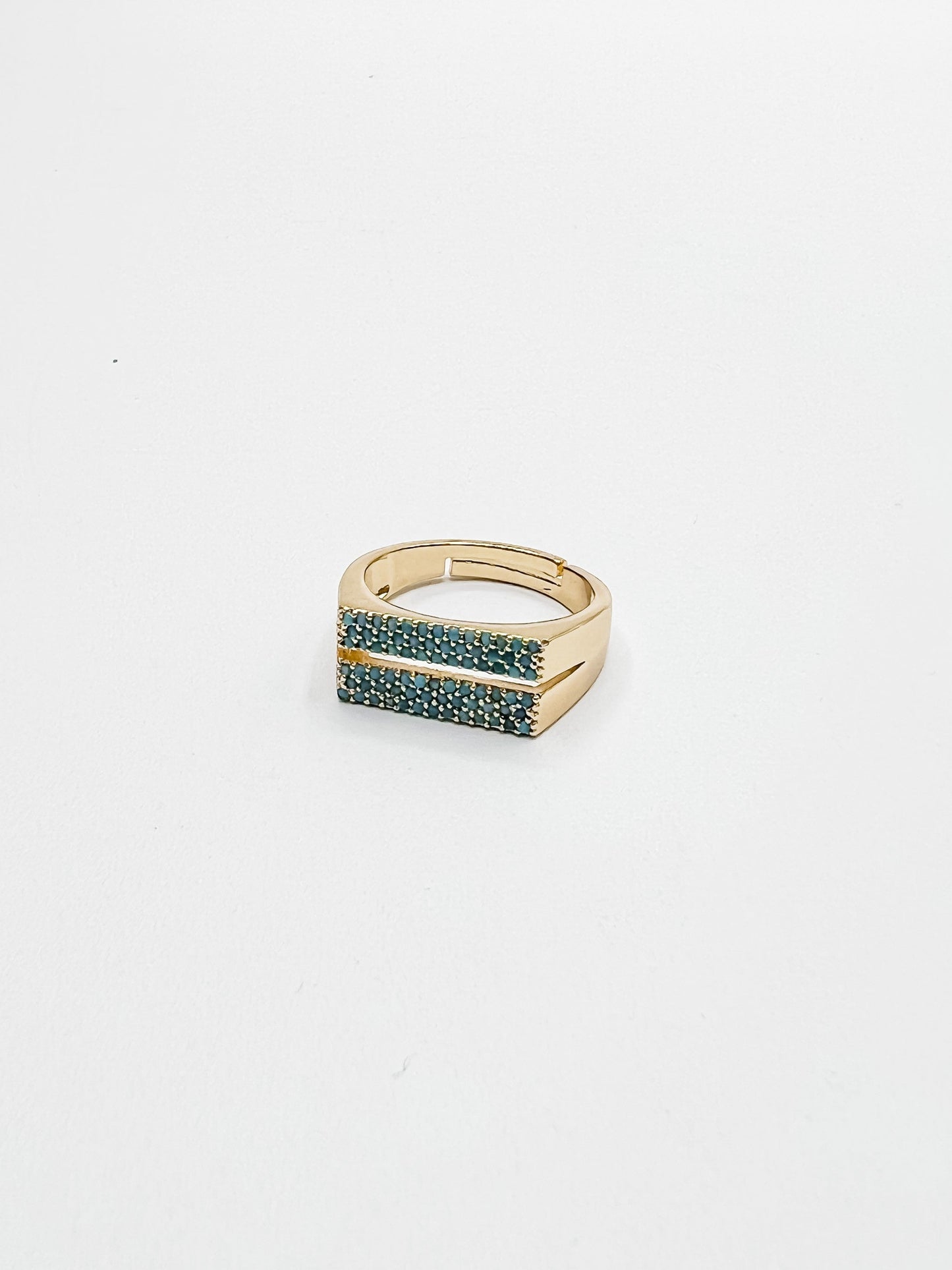 VH Giovanna Blue Rhinestone Gold Ring