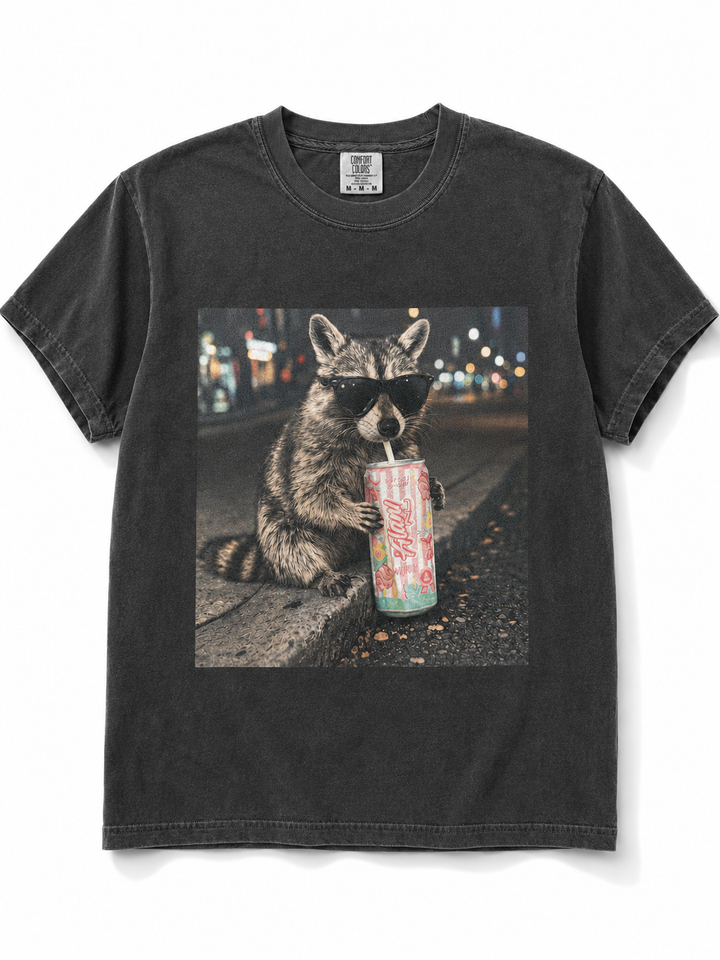 Plus/Reg Short Sleeve Raccoon Alani Graphic Tee